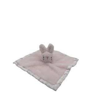Parents Choice Pink Bunny Rabbit Rainbows Security Blanket Lovey Satin Toy